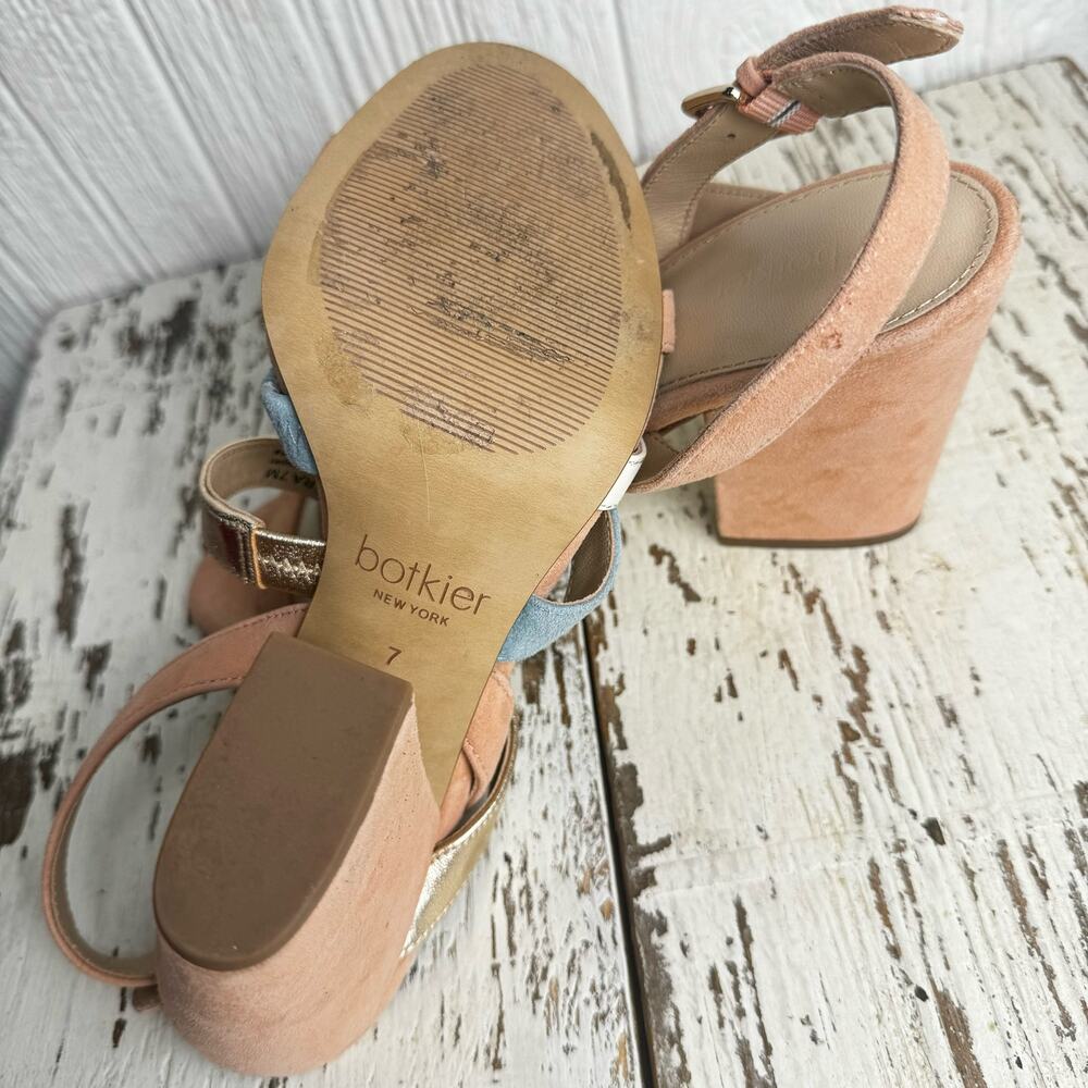 Botkier New York Sera Pump Block Heel Sandals Leather Strappy Size 7M - Picture 4 of 10